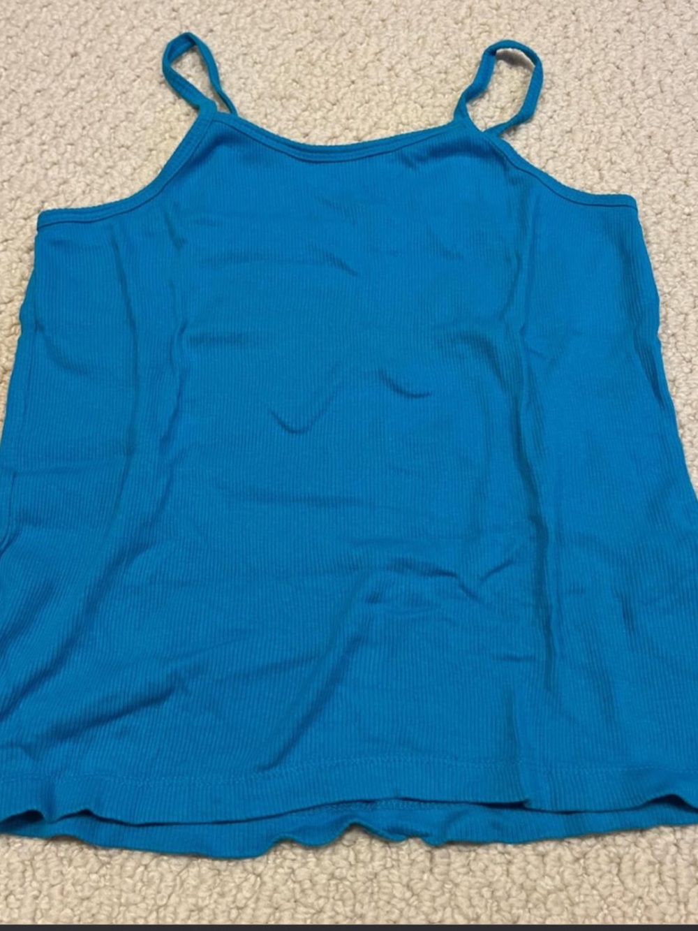 blue tank top